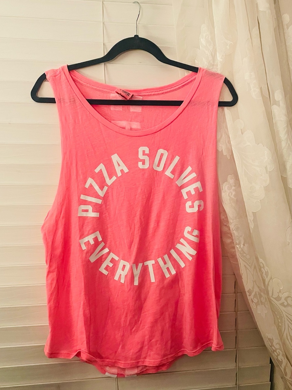 PINK Victoria's Secret Hot Pink Graphic Muscle Tank